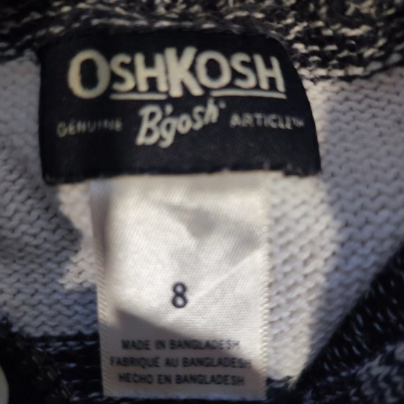 OsdKosh 1/4 zip up knit pullover grey white stripe boy's size 8 - Picture 4 of 4